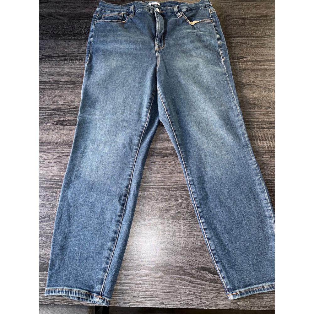 Good American Good Petite Skinny Jeans Size 16 High Rise Blue Sustainable Design